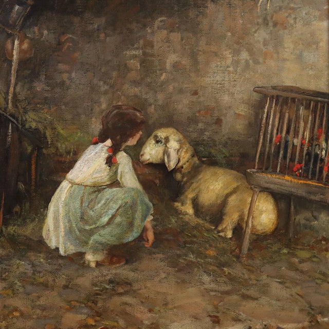 Cesare Laurenti, Rural Scene, Oil on Canvas, Framed For Sale - Image 3 of 12