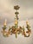 Vintage Louis XV Silvered Gold-Plated Leaf Carved Wood Eight Light Chandelier with Floral Motifs, Italy, 1920s, Set of 2 For Sale - Image 9 of 18