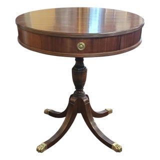 1940s Mahogany Drum Center Table For Sale