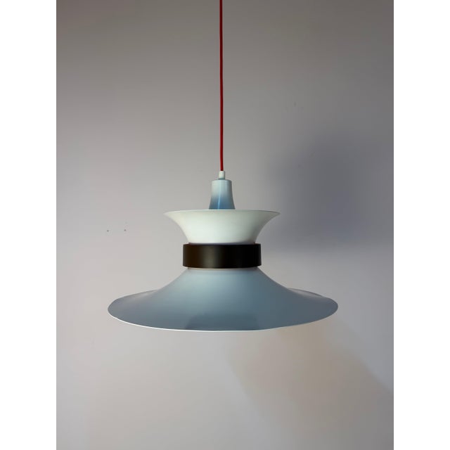 White and Black Hanging Lamp by Bent Nordsted for Lyskaer Belysning For Sale - Image 4 of 11