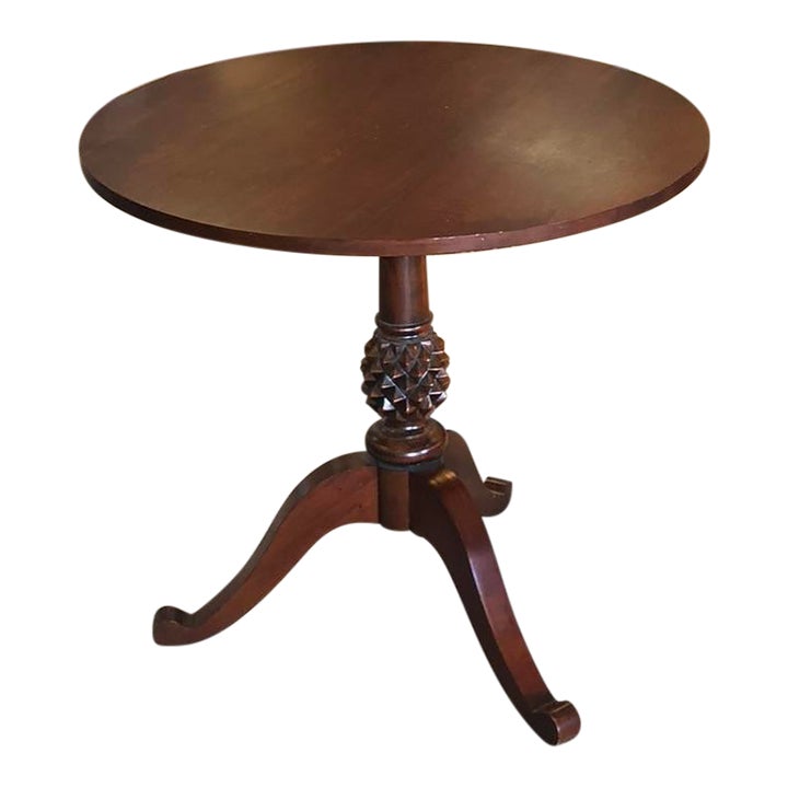 1980s Ethan Allen Round Pineapple Table Chairish