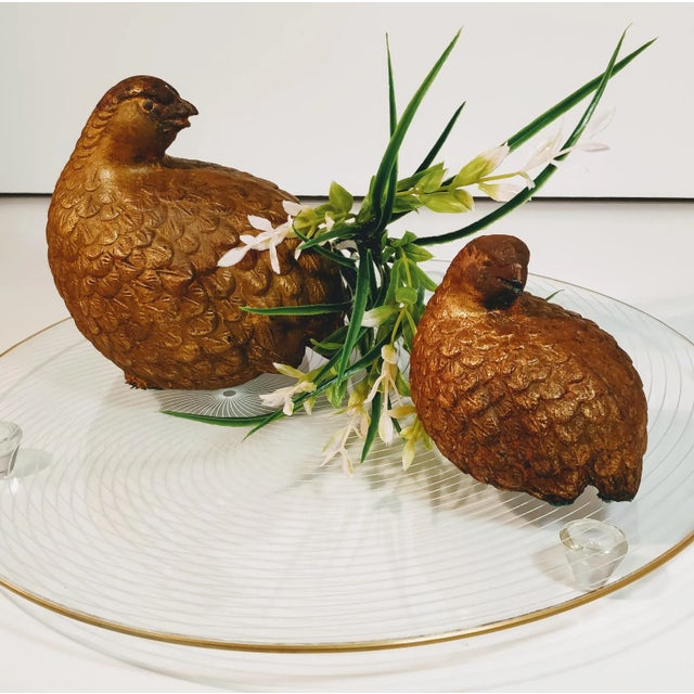 Mid 20th Century Mid Century Quail Bird Figurines Pair For Sale - Image 5 of 12