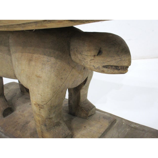 Wood Mid Century African Ashanti Carved Wood Animal Stool For Sale - Image 7 of 11