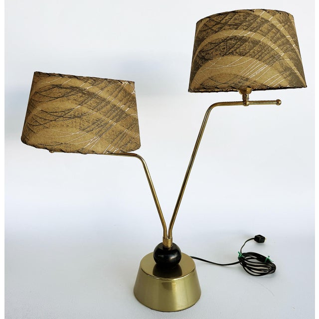 1950s Mid-Century Atomic 2-Arm Lamp, Fiberglass Shades For Sale In Miami - Image 6 of 8