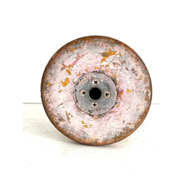 1920s Wooden Textile Factory Spool For Sale - Image 4 of 11