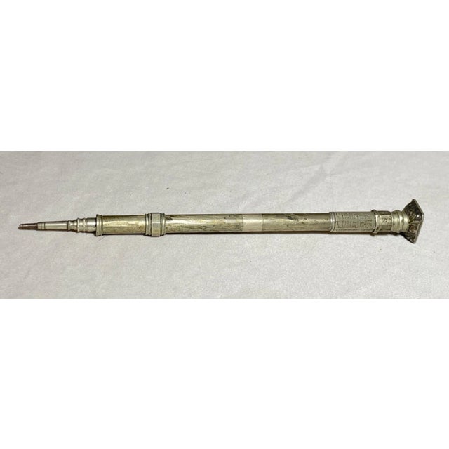 Antique 19th Century Silver Mechanical Retractable Calendar Wax Seal Pencil For Sale - Image 9 of 11