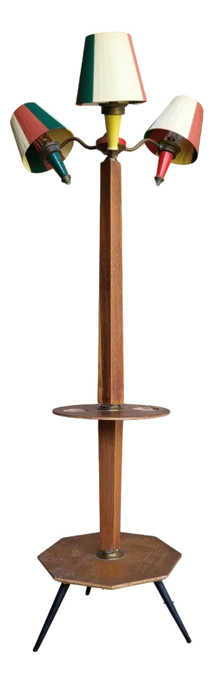 Vintage 3-Light Shelf Floor Lamp, 1950s