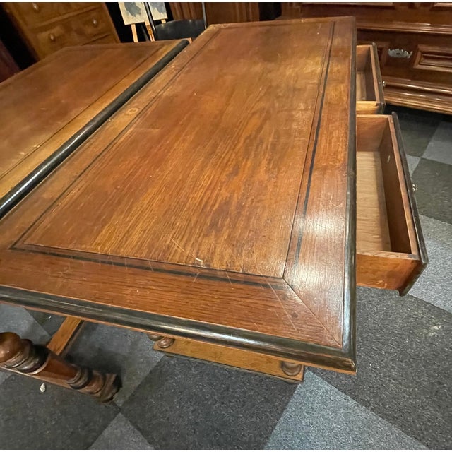 Oak Desk with Drawers For Sale - Image 3 of 16
