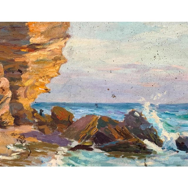 Original Seascape Oil Painting, Ukrainian Artist, 1960s 53-68 For Sale - Image 4 of 6