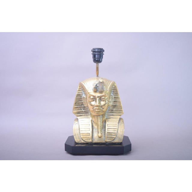 Vintage Regency Style Pharaoh Tutankhamun Lamp in Brass For Sale - Image 9 of 11
