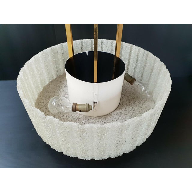 Vintage Brass Resin Steel Ceiling Light by Arlus House, 1960s For Sale - Image 4 of 8