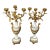 19thC French Louis XVI White Marble Bronze Candelabras - Pair For Sale