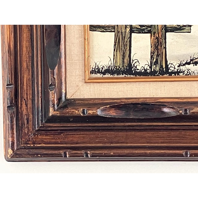 Late 20th Century Vintage Winter Farm Landscape Oil by H. Hargrove For Sale - Image 5 of 9