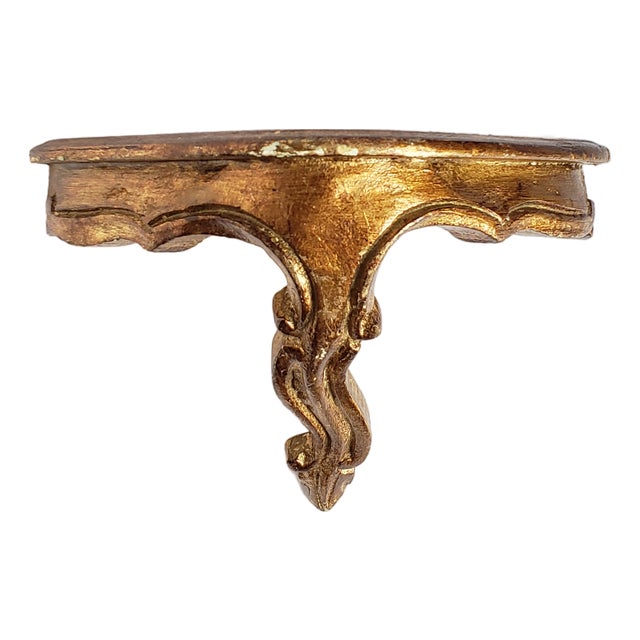 Vintage Florantine Small Giltwood Shelf For Sale