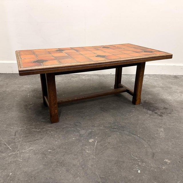 Vintage French Terracotta Tomettes Tile Coffee Table, 1960s For Sale - Image 12 of 14