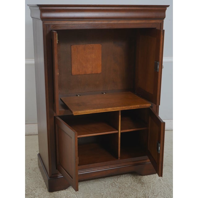 Traditional 1980s French Empire Cherry Tv Armoire Cabinet For Sale - Image 3 of 16