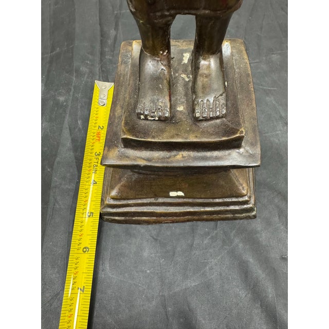 17th Century Thai Ayutthaya Bronze Crowned Standing Buddha Statue - 21" For Sale - Image 11 of 12
