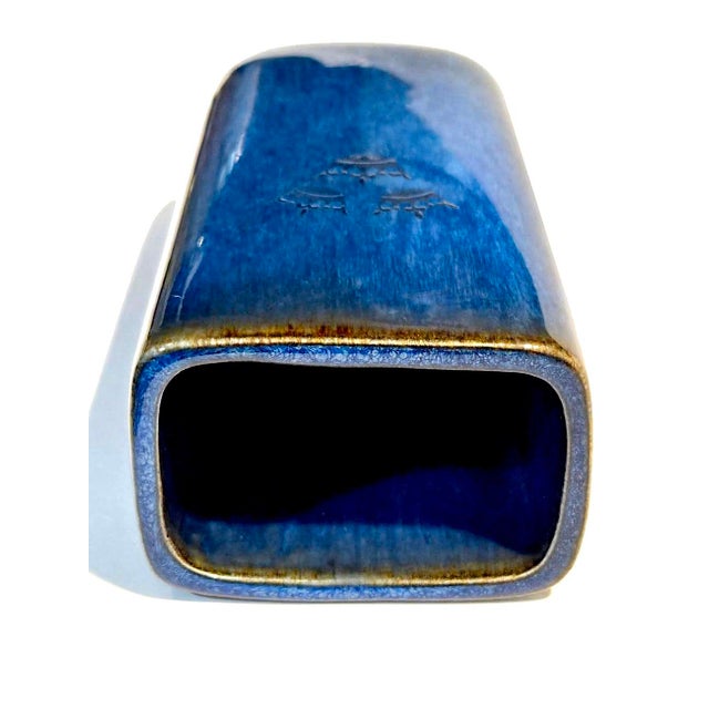 Metal 1960s Gustavsberg Sweden Argenta Lagun Vase With Silver Crown Inlay Designed by Sven Jonson For Sale - Image 7 of 11