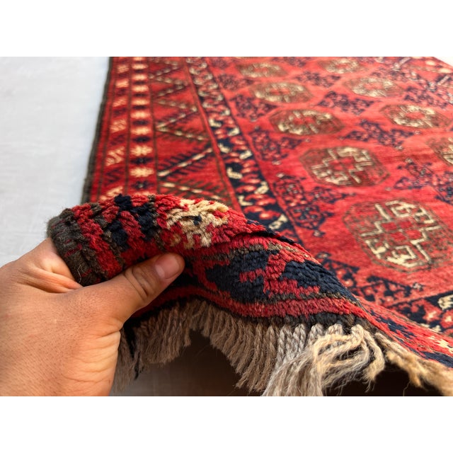 Vintage Afghan Ersari Turkmen Bokhara Gallery Rug - 8'1" X 3'7" For Sale - Image 6 of 12
