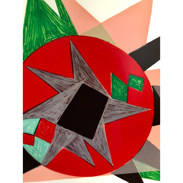 Gary Burnley, Lithograph w Gloss Overprinting Stacked Signs Post Modern 80s Memphis Milano Era, 1981 For Sale - Image 4 of 6