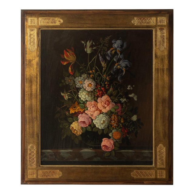 Oskar Denner, Floral Still Life, Oil on Panel For Sale
