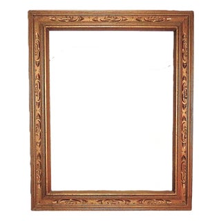 Vintage Carved Wood Picture Frame Fits 26" X 20" Rabbet Opening For Sale