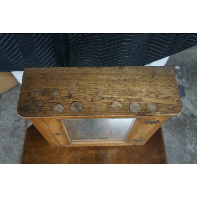 Antique Arts & Crafts Craftsman Oak Mirrored Apothecary Medicine Cabinet 18" For Sale - Image 6 of 10