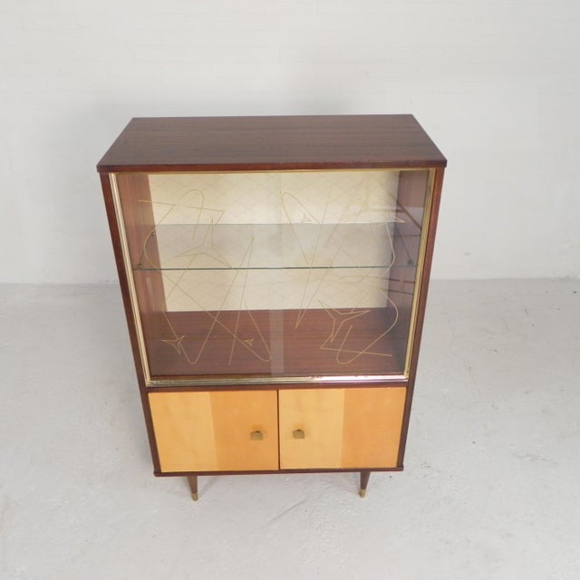 Space Age Display Cabinet with Glass Sliding Doors, Belgium, 1960s For Sale - Image 4 of 18