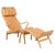 Set of Pernilla 2 Lounge Chair and Ottoman in Leather by Bruno Mathsson for Dux, 1980s For Sale - Image 11 of 11