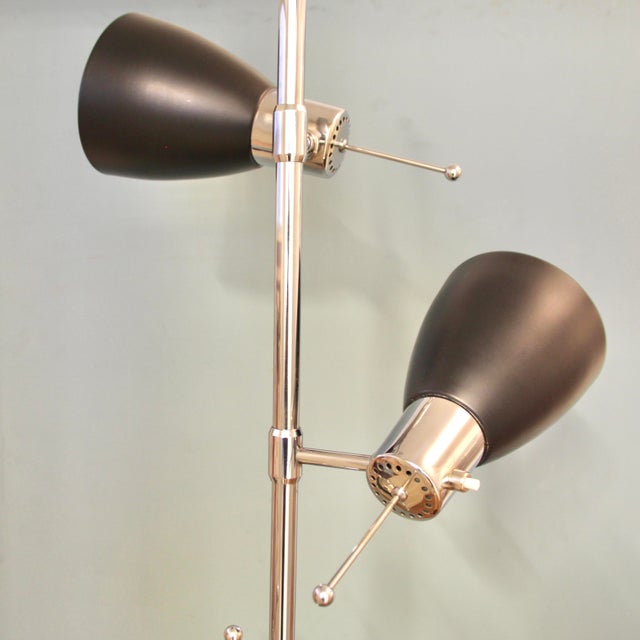 Black French 3-Light Floor Lamp by Étienne Fermigier for Monix, 1960s For Sale - Image 8 of 13