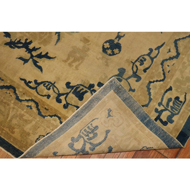 Fine Beige Blue Antique Indo-Chinese Rug - 6'6" x 9'4" For Sale - Image 18 of 18