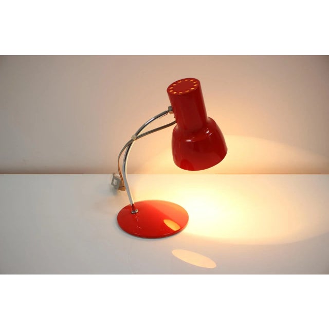 Mid-Century Red Table Lamp from Napako, 1970s For Sale - Image 6 of 8