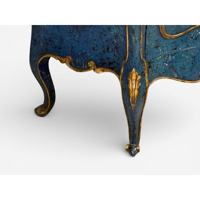 Single Royal Blue and Parcel-Gilt Decorated Bombay Commode or Chest For Sale - Image 9 of 10