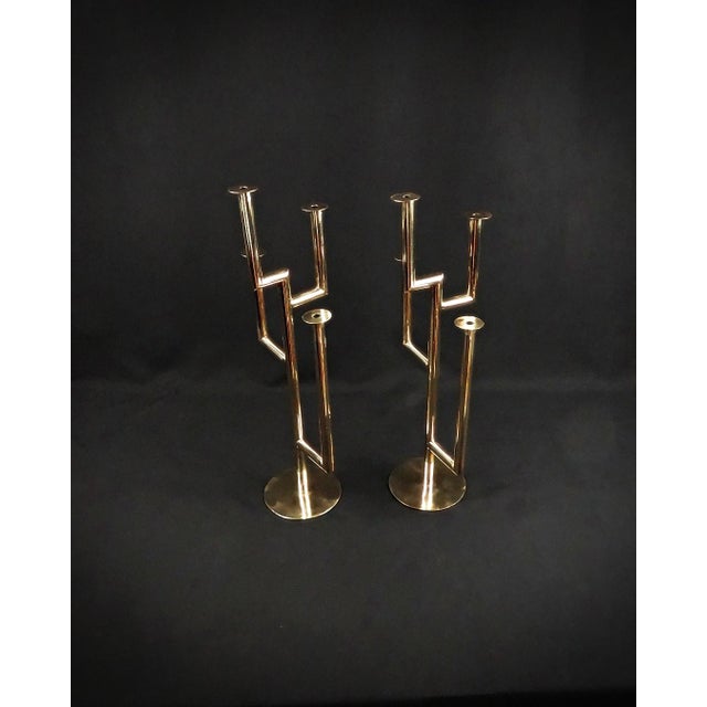 Candleholders in Gilded Brass by Karl Hagenauer for Wiener Werkstätte, 1930 For Sale - Image 9 of 18