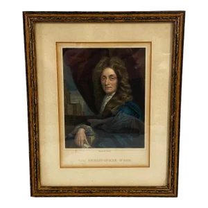 19th C Original William Holl Stipple Engraving of Sir Christopher Wren