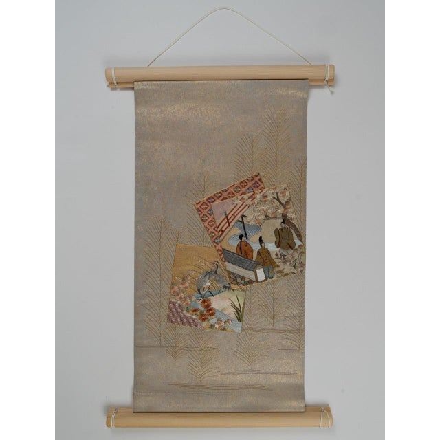 Contemporary Japanese Ceremonial Silk Wall Tapestry by Renaras For Sale - Image 3 of 5