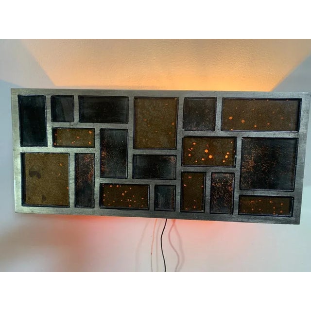 Bauhaus Metal and Back Glass Applique, 1970s For Sale - Image 3 of 12