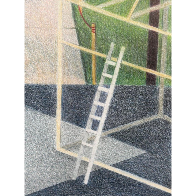 Vintage Large-Scale Postmodern Pencil Illustration, "Under Construction," by Janet Sorenson, Circa Late 1980s/1990s For Sale - Image 9 of 12