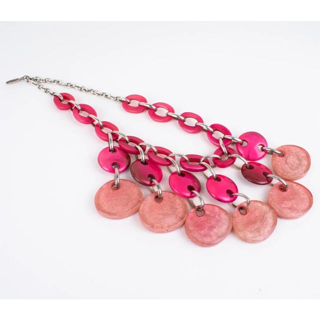 Dominique Denaive Paris Pink Resin Choker Necklace with Charms For Sale - Image 4 of 14