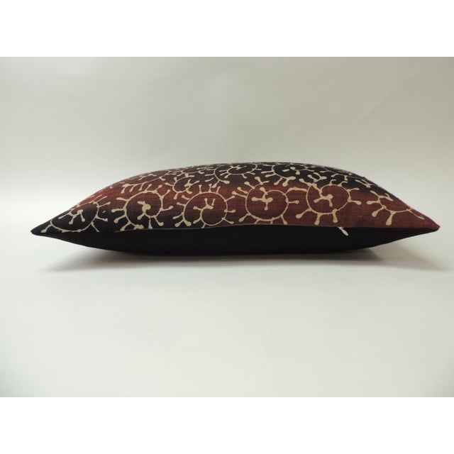 Indian Hand-Blocked Woven Linen Textile Long Bolster Pillow For Sale - Image 4 of 5