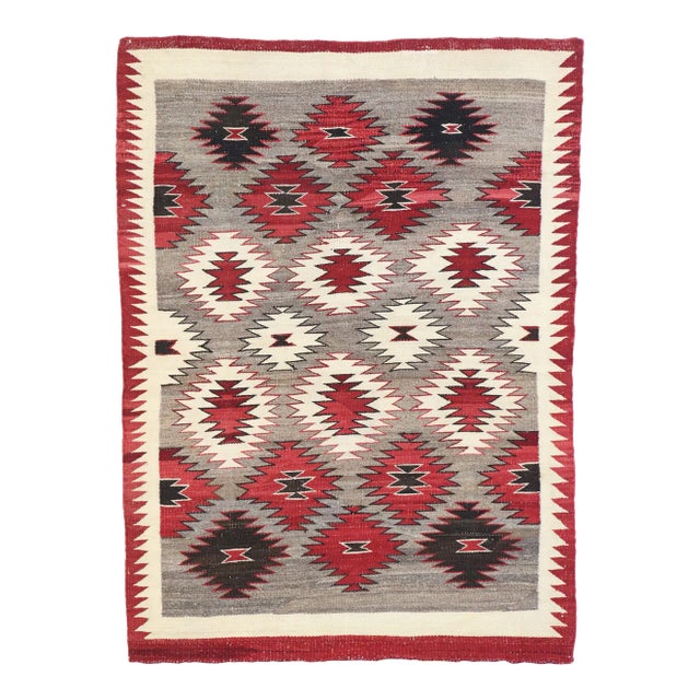 Vintage Eye Dazzler Navajo-Style Kilim Rug - 03'02 X 04'04 For Sale