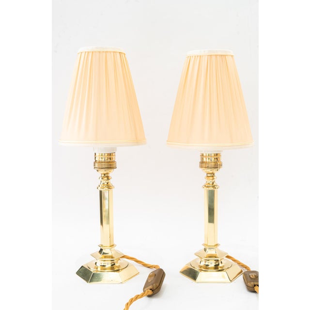 Small Art Deco Table Lamps with Fabric Shades, Vienna, Austria, 1920s, Set of 2 For Sale - Image 17 of 17