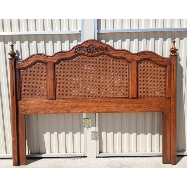 French Country Style Cane Panel Queen Size Headboard Chairish