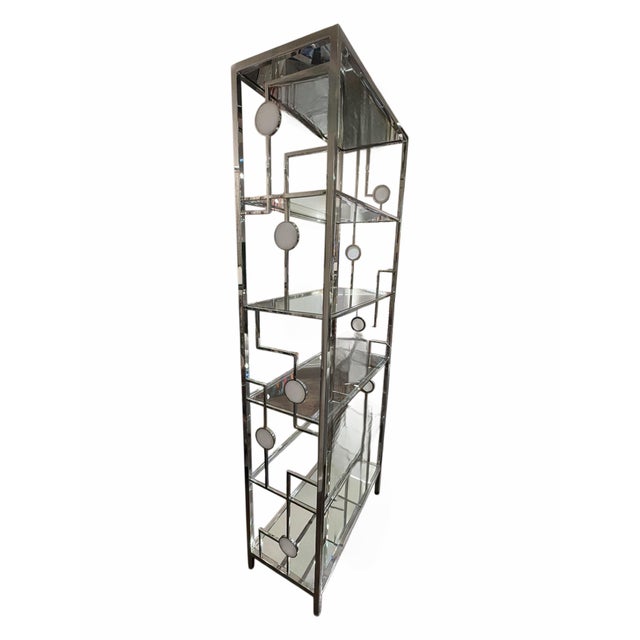 Postmodern Alba White Onyx & Stainless Steel Etagere For Sale - Image 3 of 5