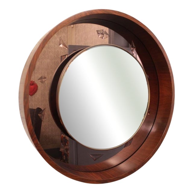 Round Mirror attributed to Guglielmo Ulrich for Fontana Arte, Italy, 1950s For Sale