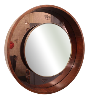 Round Mirror attributed to Guglielmo Ulrich for Fontana Arte, Italy, 1950s