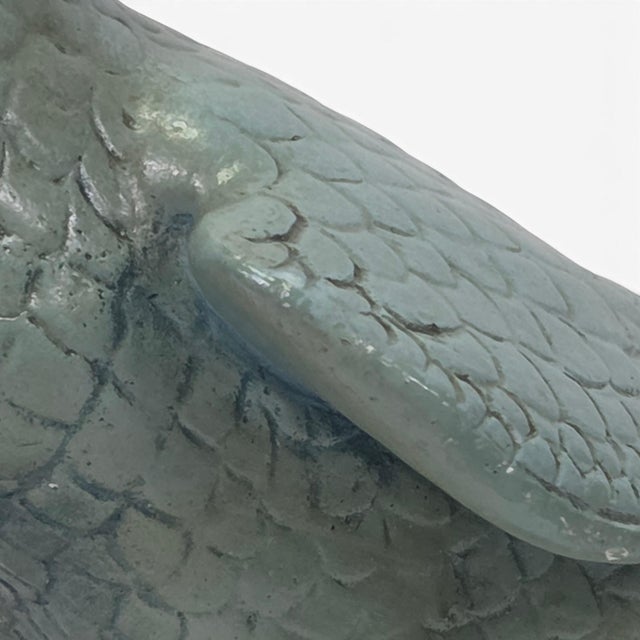 Chinese Mud Goose or Duck Sculpture With Glass Eyes, 9.25" Chalkware For Sale - Image 9 of 10