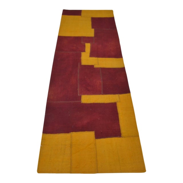 1960s Oushak Anatolian Wool Kilim Runner For Sale