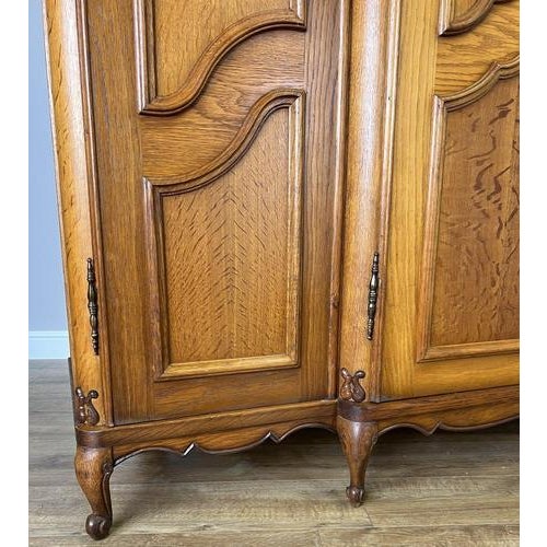 Vintage French Louis XVI Style 4-Door Carved Armoire For Sale - Image 6 of 12