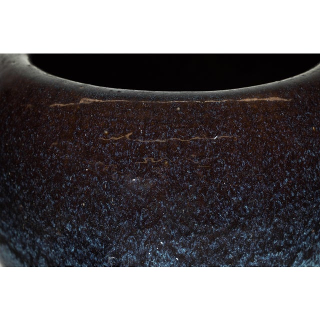 Very Near Vintage Chinese Blue and Aqua Glazed Ceramic Planters - A Pair For Sale - Image 11 of 18